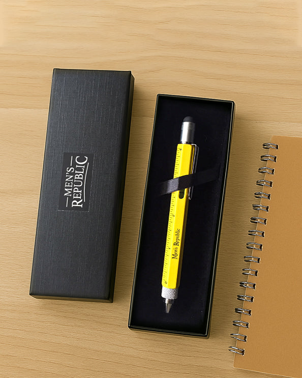 Men's Republic Stylus Pen Pocket Multi Tool 9-in-1 functions - Yellow 1