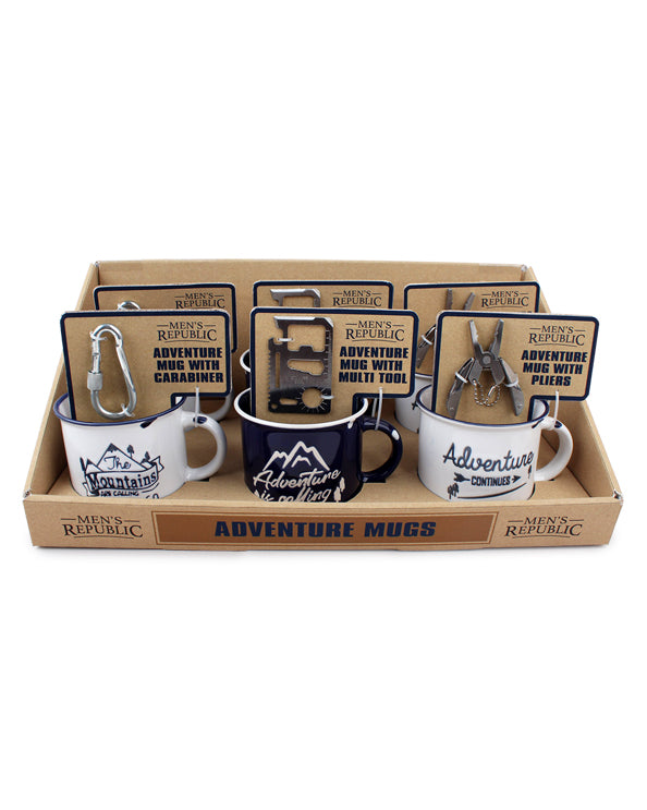 Men's Republic Adventure Mugs with Tool Gift Sets in Shelf Tray - 6 pcs 2