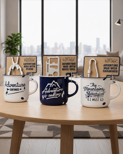 Men's Republic Adventure Mugs with Tool Gift Sets in Shelf Tray - 6 pcs 1