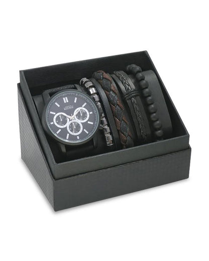 Men's Republic Watch set with 4 Bracelets - Black 2