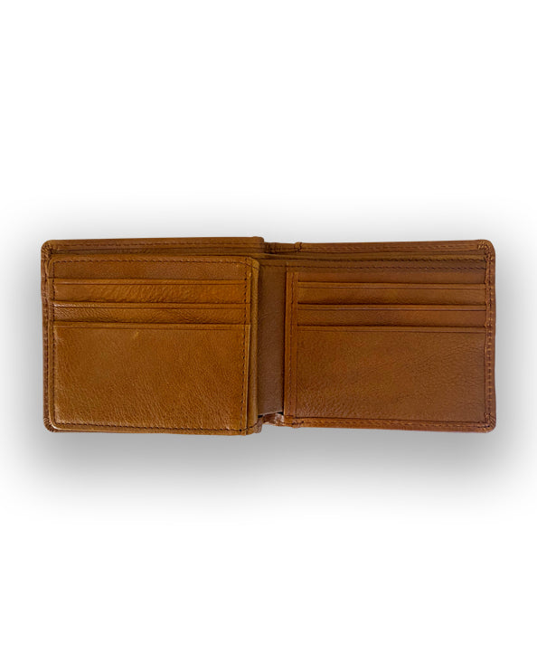 Men's Republic Leather Wallet and Keyring Set - Brown 5