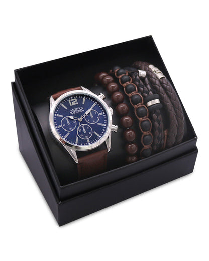 Men's Republic Watch set with 4 Bracelets - Blue Face 2