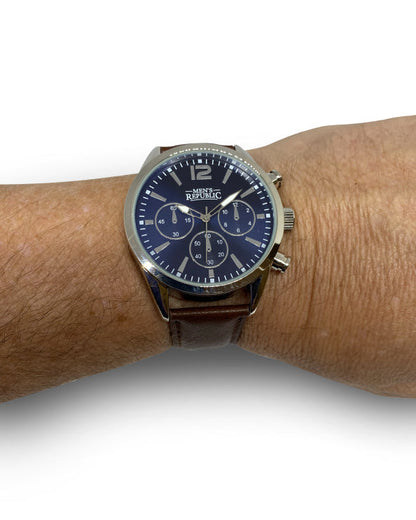 Men's Republic Watch set with 4 Bracelets - Blue Face 3