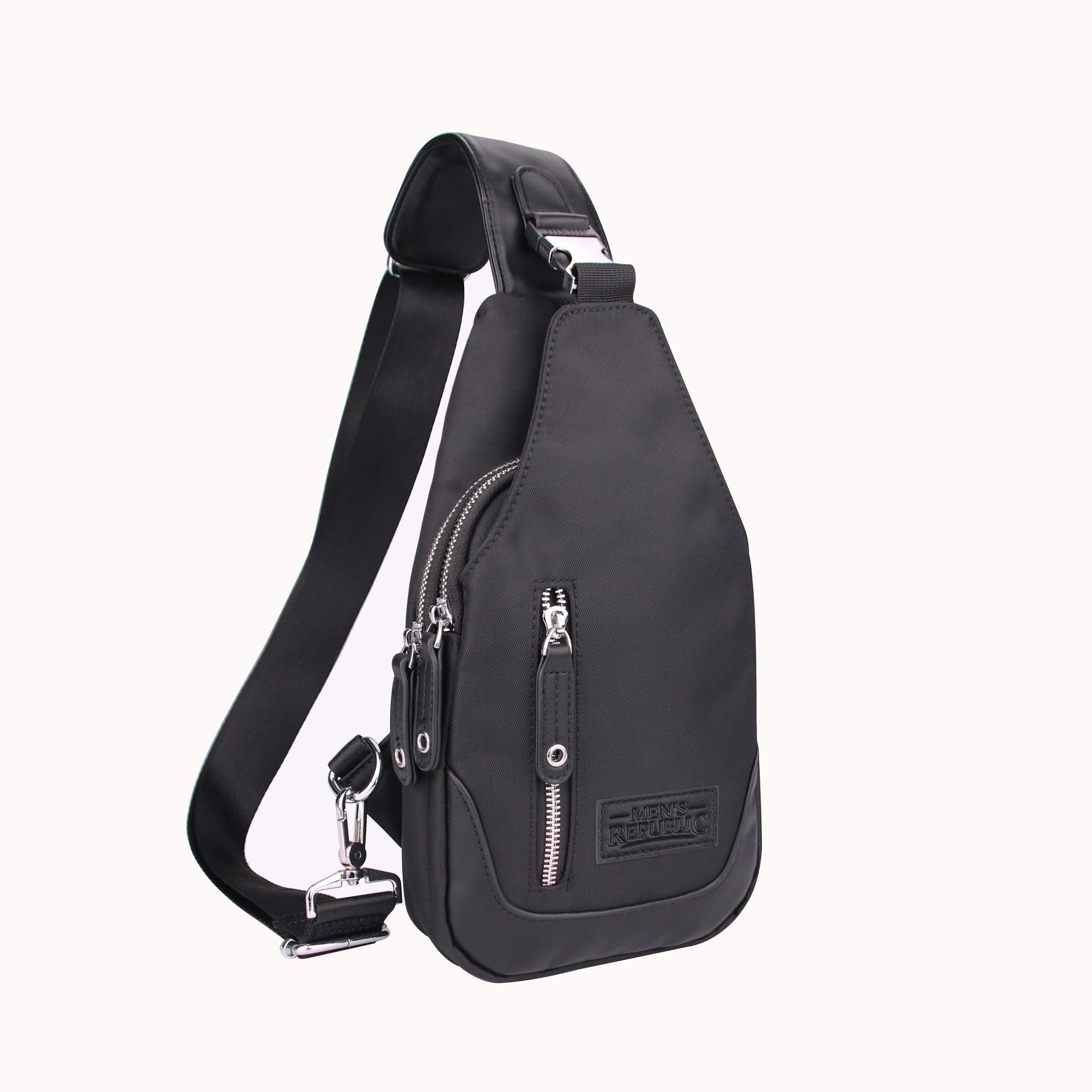 Men's Republic Nylon Black Backpack - Single Strap Sling 2