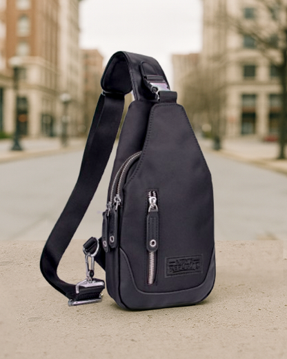 Men's Republic Nylon Black Backpack - Single Strap Sling 1