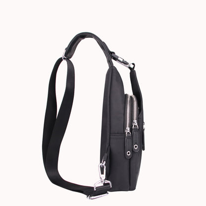 Men's Republic Nylon Black Backpack - Single Strap Sling 5