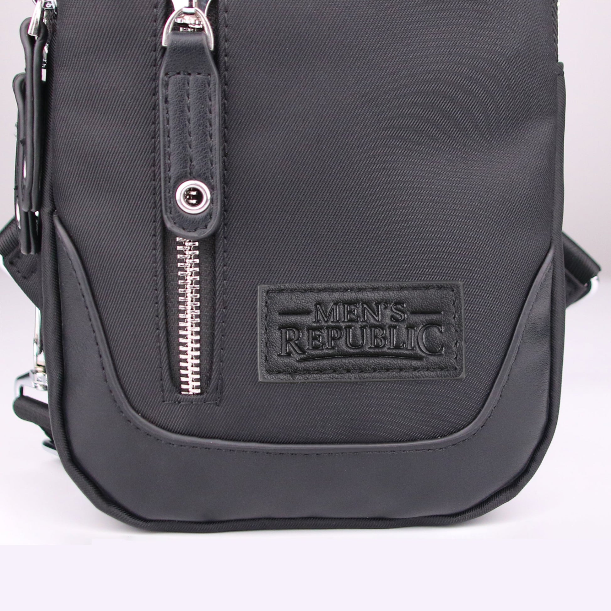 Men's Republic Nylon Black Backpack - Single Strap Sling 7