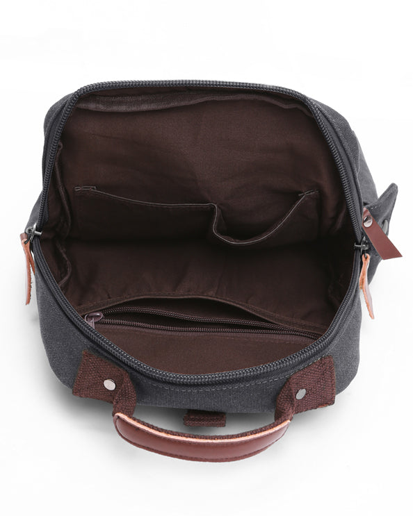 Men's Republic Canvas Single Strap Sling Bag Backpack - Black 4