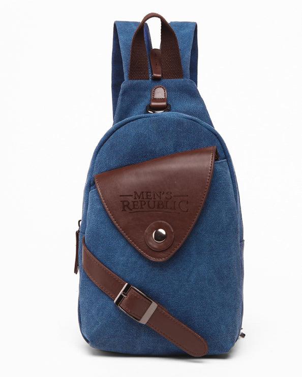 Men's Republic Canvas Sling Bag Backpack - Blue 4