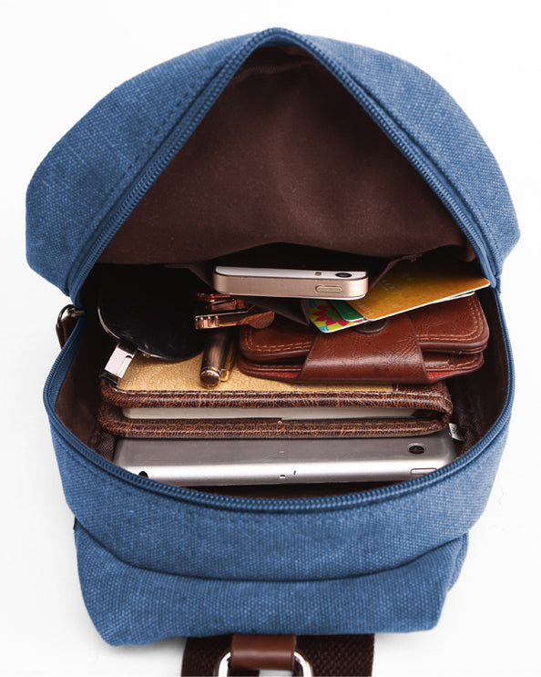 Men's Republic Canvas Sling Bag Backpack - Blue 5