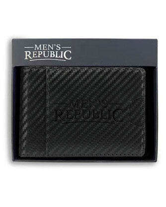 Men's Republic Faux Leather Wallet Money Clip - Black 4