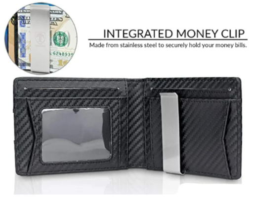Men's Republic Faux Leather Wallet Money Clip - Black 7