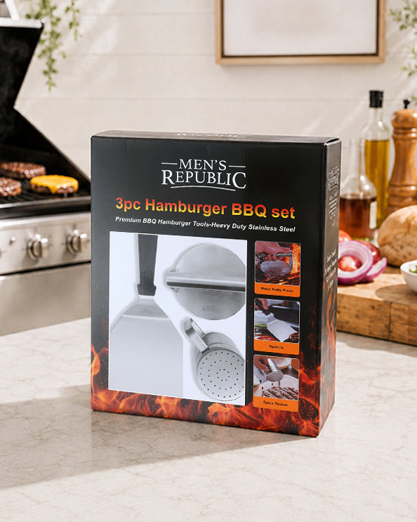 Men's Republic Hamburger BBQ set - 3pcs 1