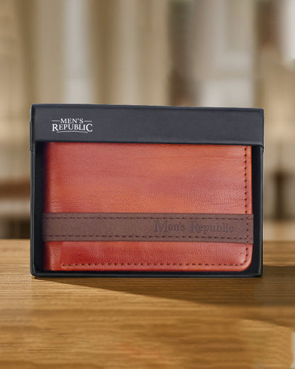 Men's Republic Vegan Leather Wallet - Tan 1