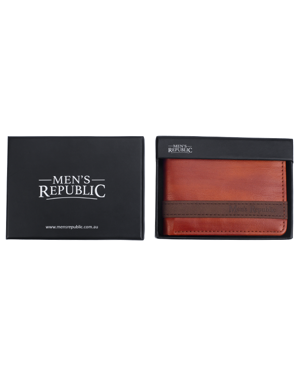 Men's Republic Vegan Leather Wallet - Tan 5