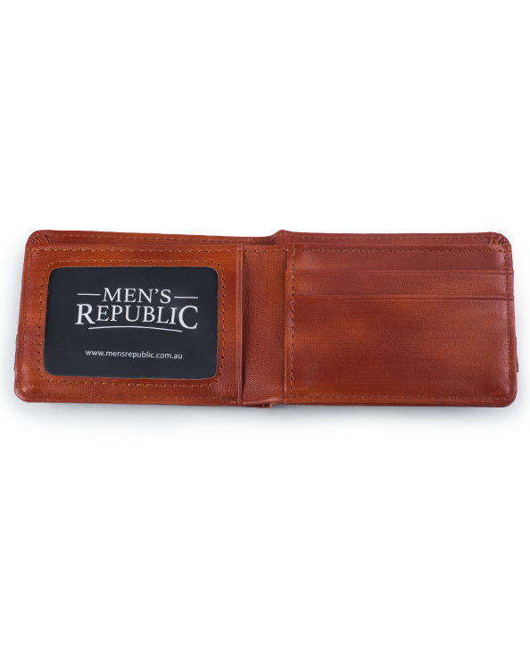Men's Republic Vegan Leather Wallet - Tan 4
