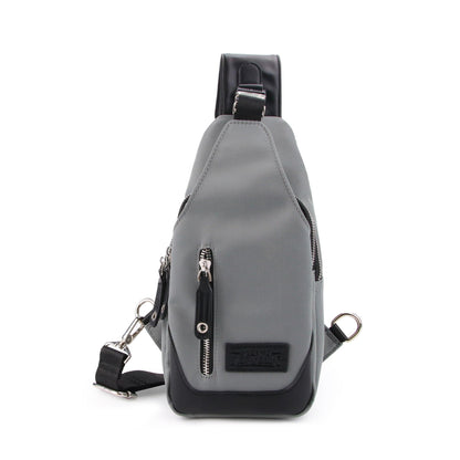 Men's Republic Nylon Single Strap Backpack- Grey & Black 2