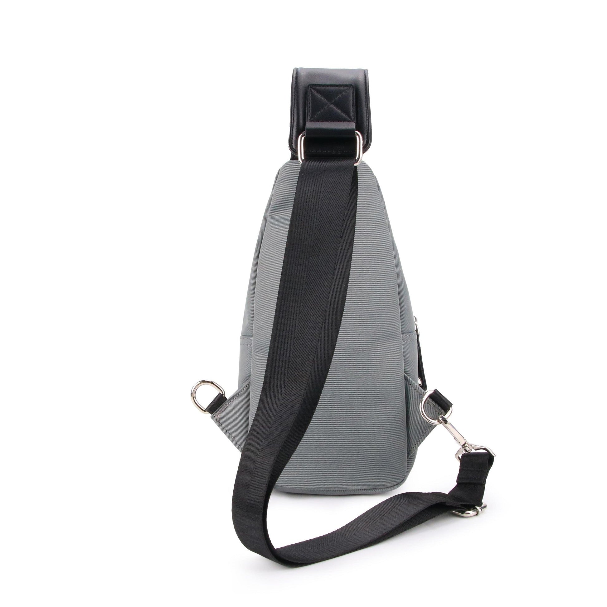 Men's Republic Nylon Single Strap Backpack- Grey & Black 4