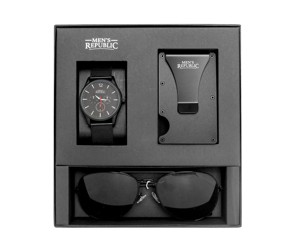 Men's Republic Watch set with Card Wallet and Sunglasses 2