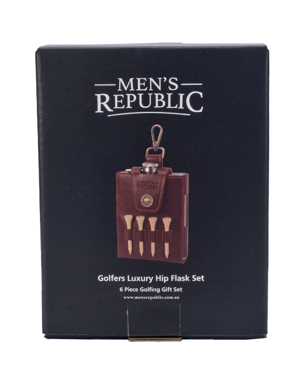 Men's Republic Golfers Luxury Hip Flask Set 2