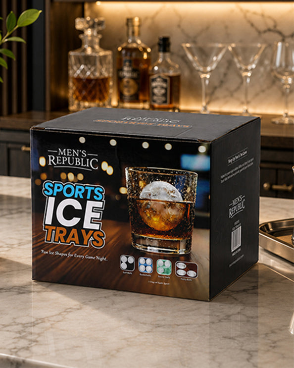 Men's Republic Sports Ice Cube Trays - set of 4 sports - Golf / Footy / Soccer / Basketball 2