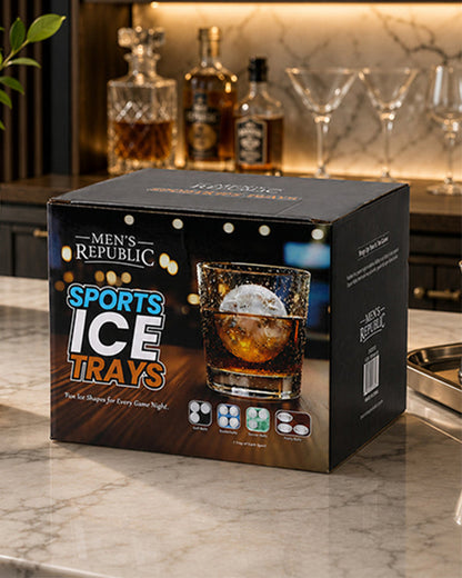 Men's Republic Sports Ice Cube Trays - set of 4 sports - Golf / Footy / Soccer / Basketball 2