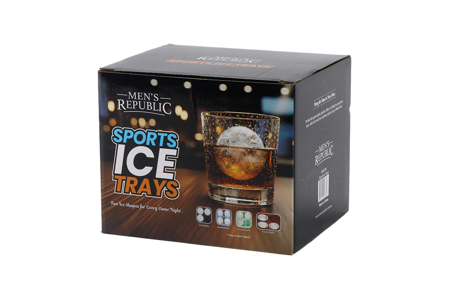 Men's Republic Sports Ice Cube Trays - set of 4 sports - Golf / Footy / Soccer / Basketball 4
