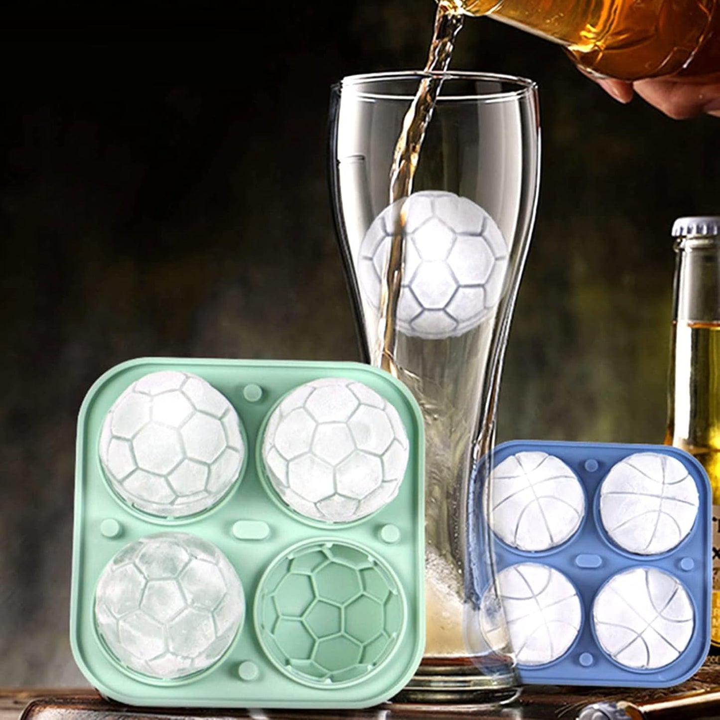 Men's Republic Sports Ice Cube Trays - set of 4 sports - Golf / Footy / Soccer / Basketball 8