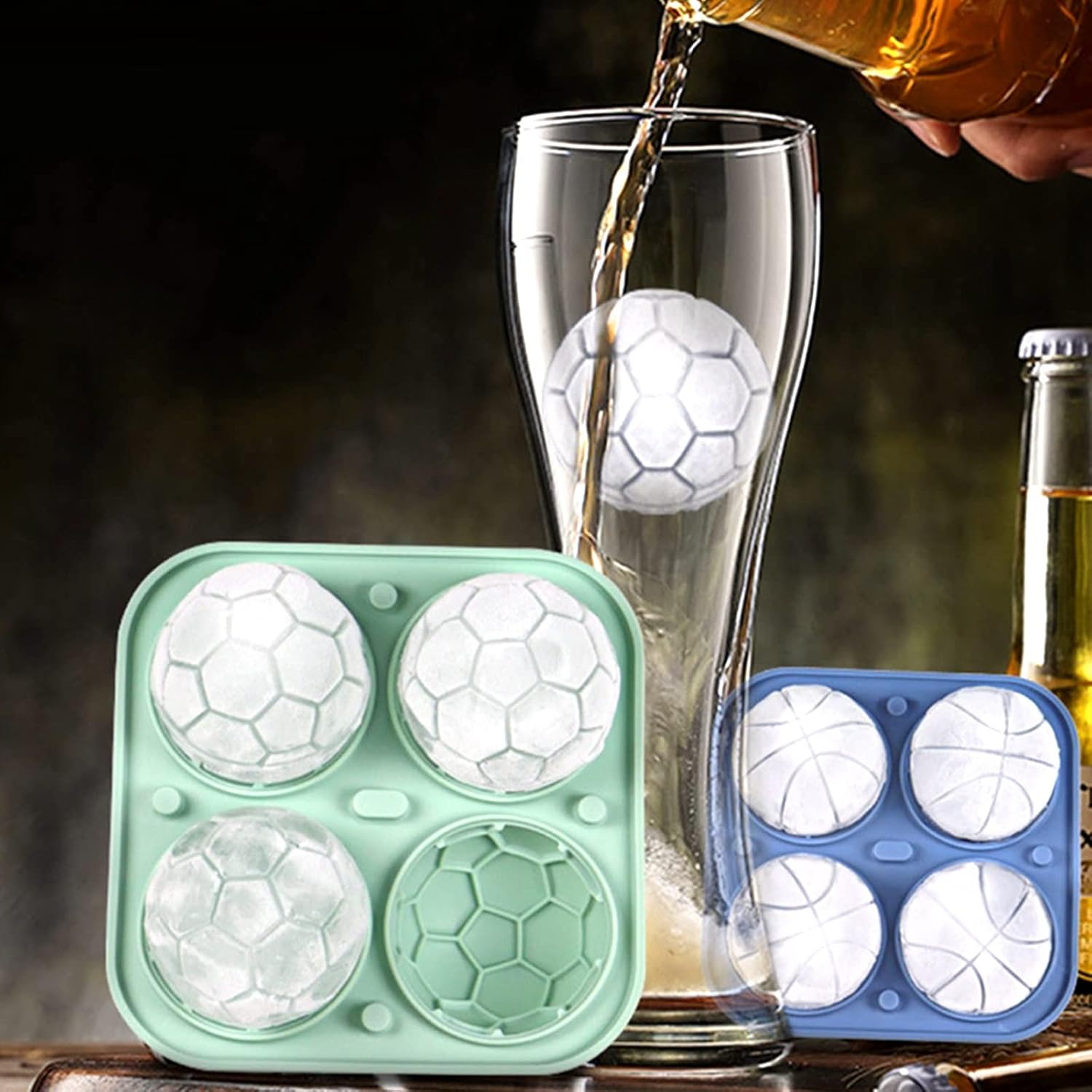Men's Republic Sports Ice Cube Trays - set of 4 sports - Golf / Footy / Soccer / Basketball 8