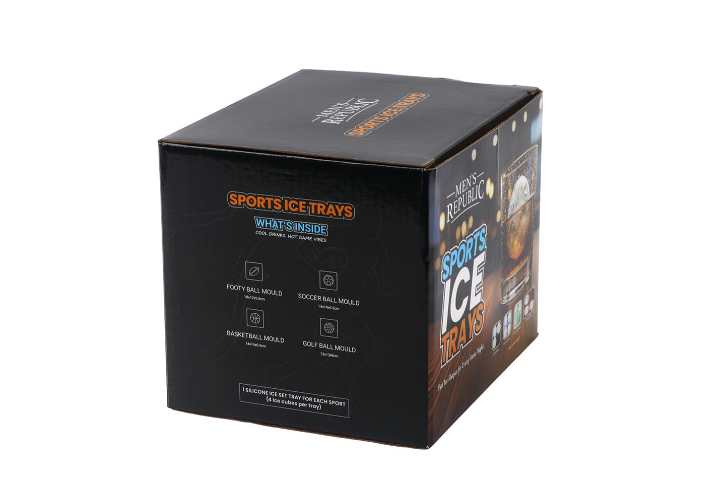 Men's Republic Sports Ice Cube Trays - set of 4 sports - Golf / Footy / Soccer / Basketball 5