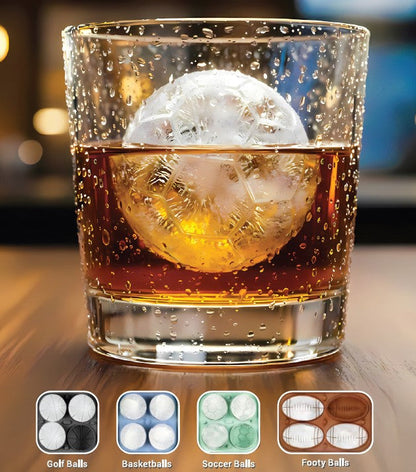 Men's Republic Sports Ice Cube Trays - set of 4 sports - Golf / Footy / Soccer / Basketball 7