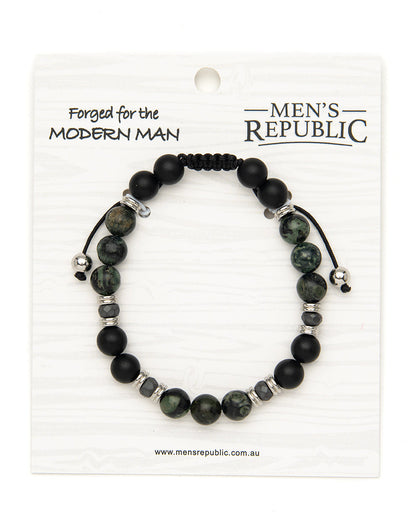 Men's Republic Fashion Bracelets - Set of 10 Mixed Stainless Steel and Semi-Precious Stones - In Shelf Tray 7