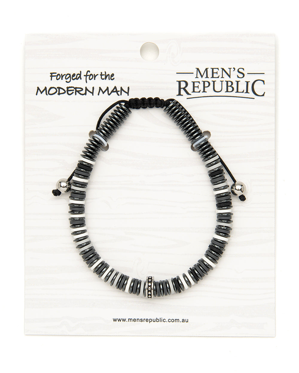 Men's Republic Fashion Bracelets - Set of 10 Mixed Stainless Steel and Semi-Precious Stones - In Shelf Tray 8