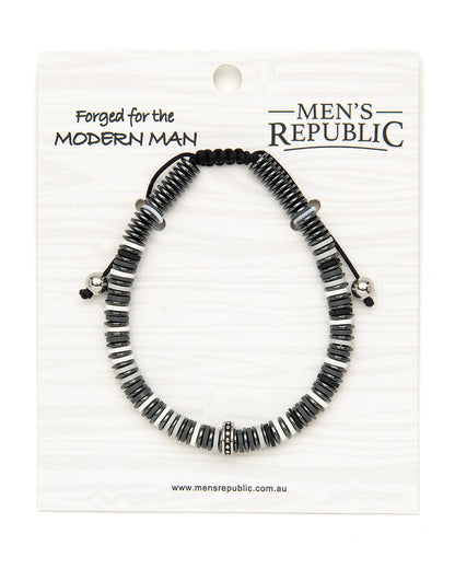 Men's Republic Fashion Bracelets - Set of 10 Mixed Stainless Steel and Semi-Precious Stones - In Shelf Tray 8