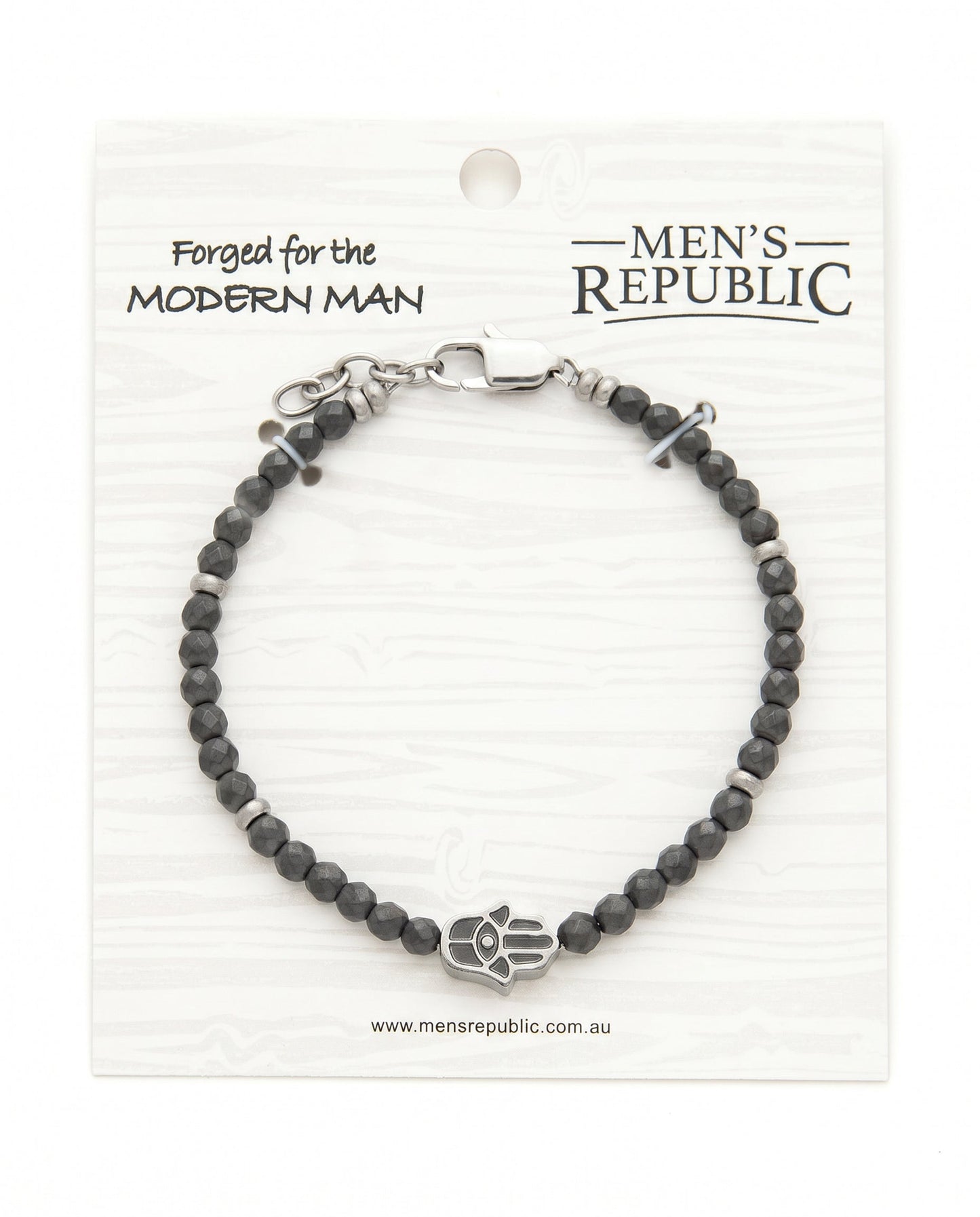 Men's Republic Fashion Bracelets - Set of 10 Mixed Stainless Steel and Semi-Precious Stones - In Shelf Tray 11