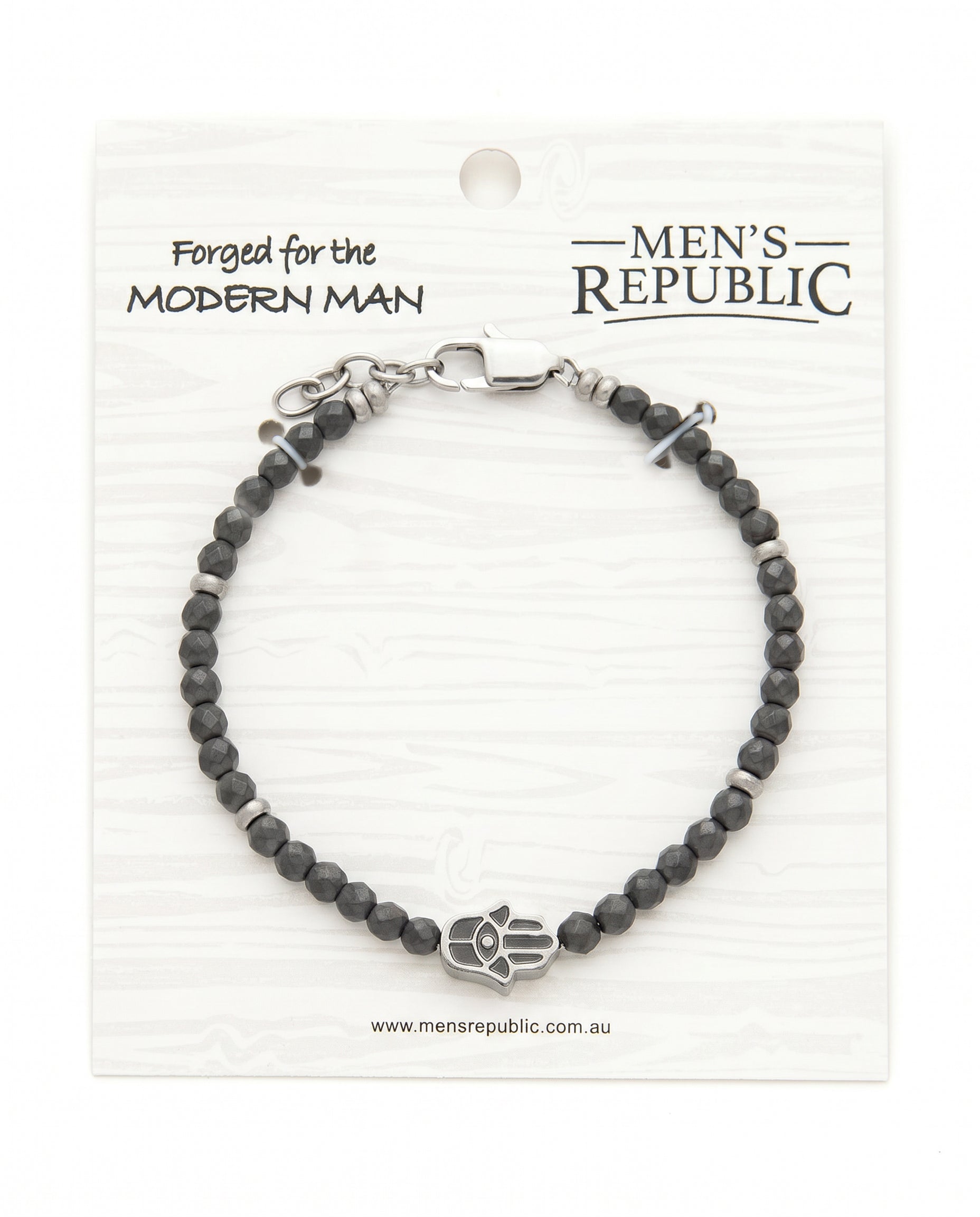Men's Republic Fashion Bracelets - Set of 10 Mixed Stainless Steel and Semi-Precious Stones - In Shelf Tray 11