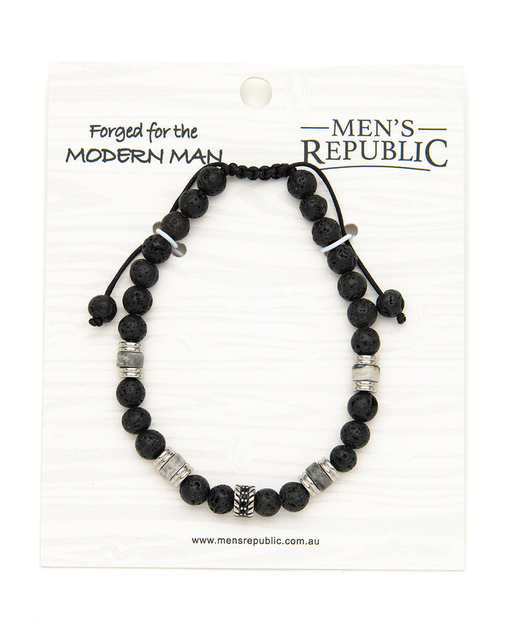 Men's Republic Fashion Bracelets - Set of 10 Mixed Stainless Steel and Semi-Precious Stones - In Shelf Tray 13