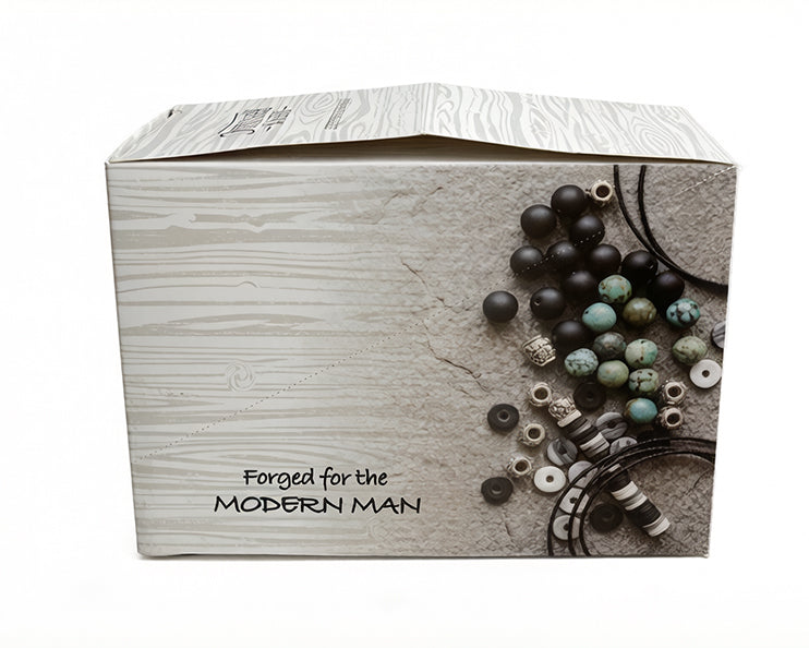 Men's Republic Fashion Bracelets - Set of 10 Mixed Stainless Steel and Semi-Precious Stones - In Shelf Tray 6