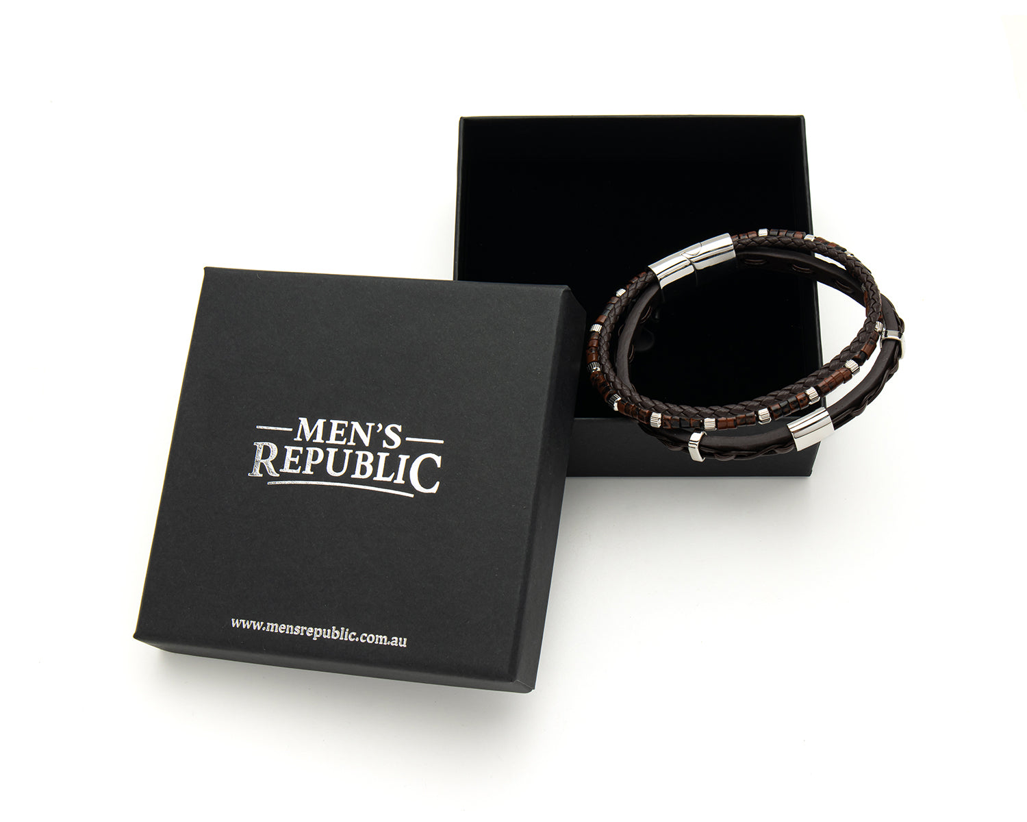 Men's Republic Multi Leather Bracelet with Stainless Steel - 15 2