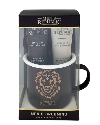 Men's Republic Mug with Body Wash, Body Lotion and Shower Loofah 2