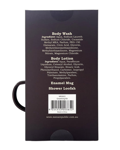 Men's Republic Mug with Body Wash, Body Lotion and Shower Loofah 7