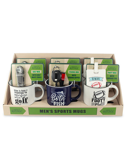 Men's Republic Sports Mugs with Gift Sets in Shelf Tray - 6 pcs 5