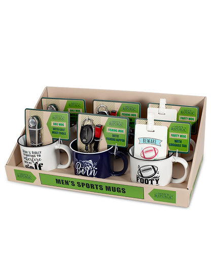 Men's Republic Sports Mugs with Gift Sets in Shelf Tray - 6 pcs 6