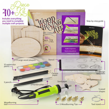Craft Culture Beginners Wood Burning Kit for Kids, Teenage Boys & Girls - Easter Gifts for Boy & Girl - Craft Projects Birthday Gift Idea for Children Teen Woodburning DIY Hobby Kits Art Activities