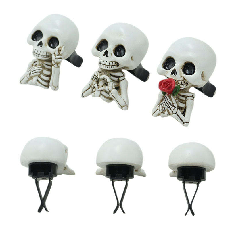 Halloween Skull Car Vent Clip — Spooky Air Freshener Charm