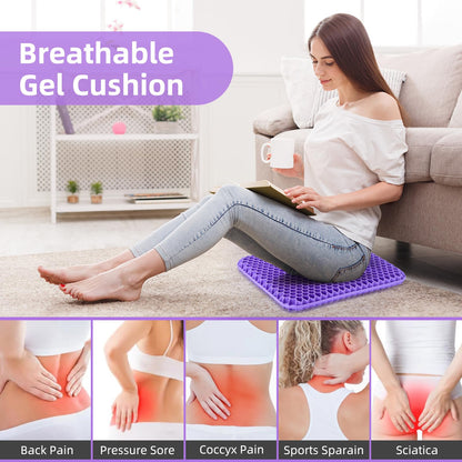 ComfortCore™ Premium Cooling Gel Seat Cushion — Pressure-Relieving Support for Office, Car & Wheelchair | Honeycomb Breathable Design