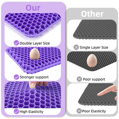 ComfortCore™ Premium Cooling Gel Seat Cushion — Pressure-Relieving Support for Office, Car & Wheelchair | Honeycomb Breathable Design