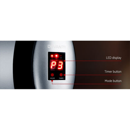 Devanti 1500W Electric Strip Radiant Heater – Indoor & Outdoor Infrared Wall Mount | Remote Control, 3 Heat Settings, Timer