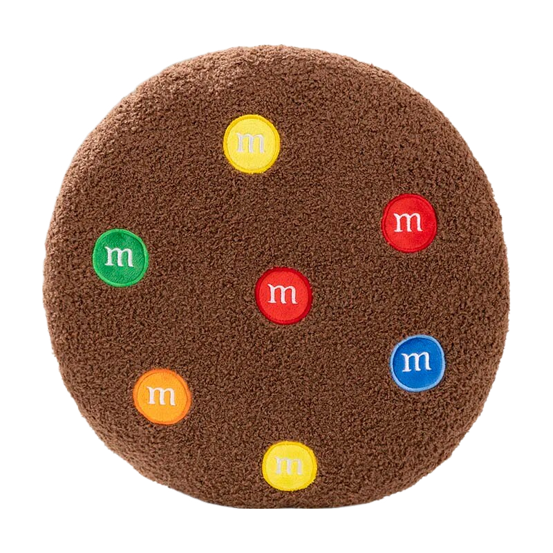 Anyhouz Plush Pillow Dark Brown Chocolate Cookies Biscuit Shape Stuffed Soft Pillow Seat Cushion Room Decor 26cm