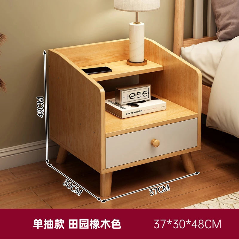 Simple Night Table Simple White Night Table Modern Storage Aesthetic Space Saving Bedside ...